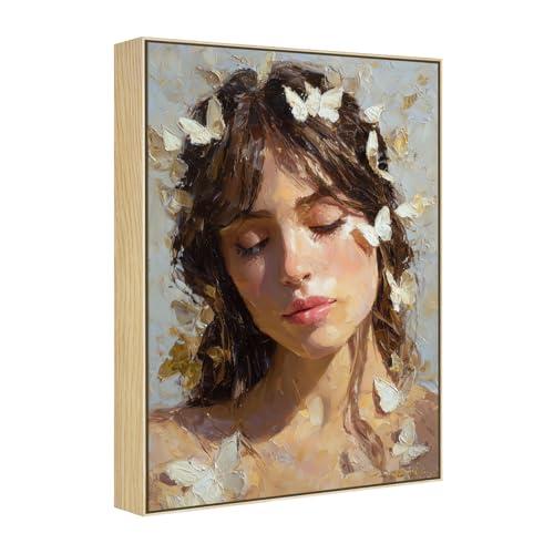 FOLKOR Floater Frame for 16x20 Canvas Paintings, DIY Metal Floating Frames with 1.5" Deep for Art Show Exhibition Home Office Gallery Wall Decor, Abstract Artwork for Modern Farmhouse Room (Natural)