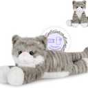 SuzziPals Heatable & Coolable Grey Cats Stuffed Animals, Microwave Heating Pad Animal for Discomfort, Grey Cats Plush for Companion, Cat Plushies Lavender Stuffed Animal, Stuffed Cat Toys Gift (Gray)