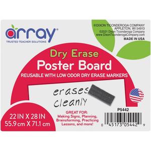 Pacon GoWrite! Dry Erase Poster Board, 22"x28", White, 25 Count (5442)