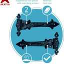 Akatva T Hinge Set - 2 Pieces Gate Hinges for Wooden Fences Heavy Duty - Barn Hinges for Doors - Black Hinges  Hinges for Shed Door - Door Hinges Black Matte - Hinges Outdoor - Fence Strap Hinge Set