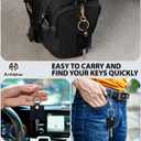 Leather Keys Sleeve for Broken Car Key Loop Replacement - Cute Keychain Cover - Protector, Holder for Men & Women (Large-black03)