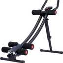 ZELUS Ab Machine for Home Gym, Core Strength Training Equipment for Home Fitness, Ab Crunch Coaster with 4 Intensities and Digital Display, Foldable Core Trainer for Abdominal