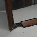 28x36 Inch Rectangle Walnut Bathroom Mirror, Anti-Rust 4MM Tempered Glass, Modern Vanity Mirror for Bathroom, Horizontal or Vertical Wall Mount