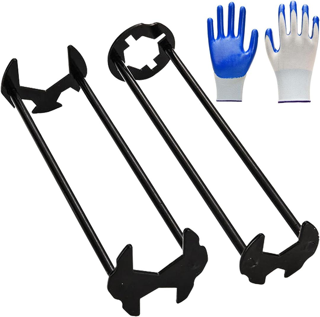 2PCS Multifunctional Basin Wrench Set 7 Sizes Sink Faucet Tool Plumbers Wrench with Four-Jaw Hex Universal Plumbing Tools for Kitchen & Bathroom with Glove