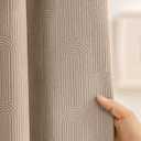 Awellife Boho Shower Curtains for Bathroom Cotton Fabric Touch Beige Bohemian Mid Century Minimalist Arch 72" L x 72" W