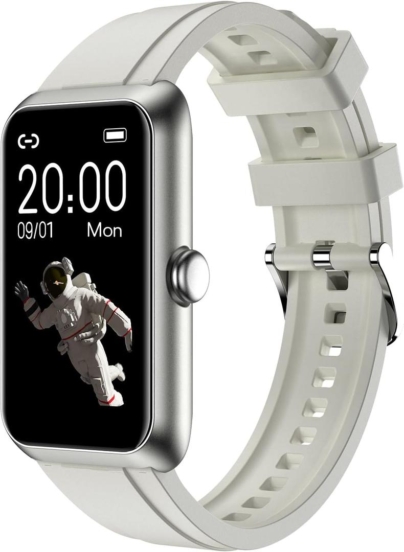Fitness Tracker with Heart Rate, Sleep Monitor, 100+Sports Modes Smart Watches for Men Women, IP68 Waterproof, Activity & Step Tracker Watch for Android/iOS Phones (Silver), 45*26.45*11.2mm