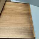 Large Square Ottoman Tray for Living Room and Coffee Table, Decorative Acacia Wood Serving Tray with Metal Handles for Breakfast in Bed, Dinner Food Kitchen TV (Natural, 22" x 22" x 2")