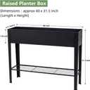 Raised Garden Bed, Elevated Planter Black Metal Plant Box with Legs Standing Garden Stand Drainage Holes Black