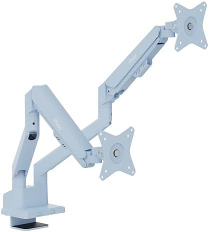 Pixio PS1D Wave Blue Dual Monitor Arm Stand Desk Mount - Fits up to 32 inches Monitors and up to 19.8lbs. VESA Compatibility and Integrated Cable Management, No Holder