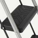 Amazon Basics Folding 3 Step Portable Ladder with Wide Anti-Slip Pedal, Black