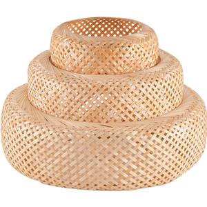 18.12" Bamboo Lamp Shade, Boho Handwoven Large Wicker Lampshade Chandelier for Floor Lamp,Pendant light Replacement Shade (3-ply 18.12 inch)