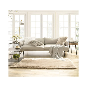 Ashler faux fur rug, Fluffy Shaggy Area Rug Ultra Soft 9×7Feet Rectangle Fur Rug, Beige Fuzzy Rug Machine Washable Shag Rug, Nursery Decor Throw Rugs for Bedroom, kids room, Living Room