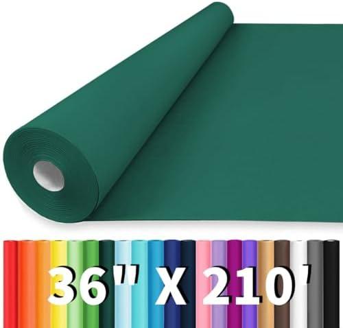 Vanhench 36" x 210' Christmas Green Wrapping Paper, Birthday Wrapping Paper, Solid Color Art Kraft Craft Paper for Bouquet Flower Crafts Packing Poster Bulletin Board Paper Floor Covering Table Runner