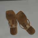 Gorfen Flip Flops for Women Comfortable Square Toe Casual Beach Sandals Summer Outdoor and Everyday Wear, Brown, Size 7