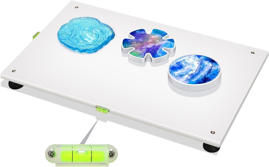 Resin Leveling Table 22.8 x 15 Inch, Adjustable HDPE Leveling Table for Epoxy Resin, Self-Leveling Craft for Resin Accessories, Pouring Tools, and Acrylic Art