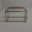 Vellon Clear Wedding Gift Card Box with Lock, Upgraded Security Gold Glass Box for Ballot/Donation/Raffle/Reception, Golden Glass Box