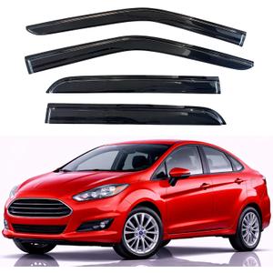 KPY Rain Guards Fit for 2009-2019 Ford Fiesta Sedan, Out-Channel Window Visors Vent Wind Deflectors 4PC, Car Accessories for 09-19 Fiesta Sedan (Excludes Hatchback)