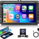 2G+32G] Car Stereo for VW Golf Polo Passat B6 B7 Jetta Caddy Seat Tiguan Touran Skoda with Wireless Carplay Android Auto, Driauto 8 Inch Double Din Touch Screen Radio with GPS WiFi Bluetooth FM/RDS