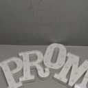 Kathfly 4 Pcs LED Prom Letter Lights 3D Extra Large Prom 2025 Light up Sign Marquee Letters Decorations for 2025 Graduation Party Supplies(White)