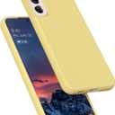 Designed for Galaxy S22+ / S22 Plus Case, Liquid Silicone Gel Rubber Shockproof Case Soft Microfiber Cloth Lining Cushion Compatible with Galaxy S22+ Plus 5G 6.6 inch (Yellow)