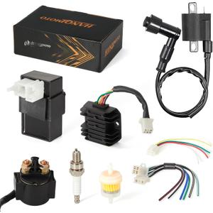 Ignition Coil6 Pin AC CDI BoxVoltage Regulator RectifierSolenoid RelayD8TC Spark PlugFuel Filter Kit for CG150cc 200cc 250cc Engine Chinese ATV parts 4 Wheeler Quad