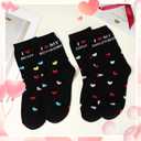 2 Pairs Couple Socks Romantic Gifts Funny Socks with I Love My Boyfriend/Girlfriend for Christmas Anniversary Valentine's Day Gifts