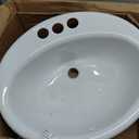 KOHLER 2905-4-0 Farmington Drop-In Oval Bathroom Sink with 4" Centerset Faucet Holes, High Gloss Finish, White