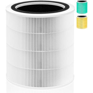 Core 400S Replacement Filter for LEVOIT Core 400S and Core400S-P/Core 400S-rf Smart WiFi Air Purifier,3-in-1 True H13 HEPA Activated Carbon Pre-Filter,1Pack,White