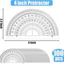 Nicunom 100 Pack Plastic Protractor 180 Degree Math Protractors Geometry Student Protractor, 4 Inches, Clear