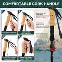 Carbon Fiber Trekking Poles 2-Pack - Lightweight Collapsible Hiking Sticks with Cork Grip & Quick-Lock System, Portable Walking Poles for Travel & Backpacking, Suitable for Men, Women and Seniors