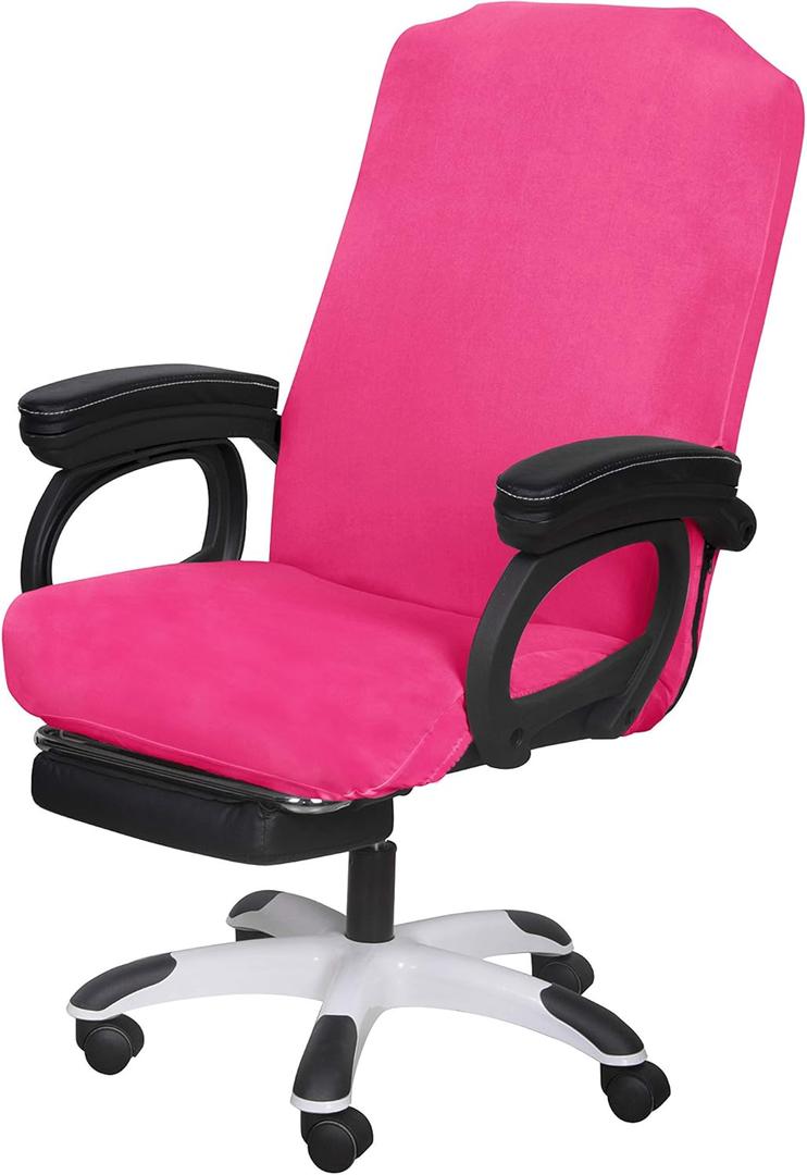 SARAFLORA Office Chair Cover- Large, Dark Pink- Removable Computer Chair Cover for Office Chair with Zipper for Universal Rotating Chair Desk Chair Cover Chair Seat Washable Protector for Pets