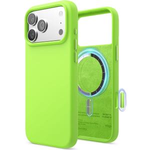 Elago for iPhone 17 Pro Max Case, Premium Magnetic Silicone Case, Compatible with MagSafe, Liquid Silicone Material, Protective Cover, Shockproof, Slim Phone, 6.9 inch (Lime Green)