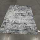 5x7 Area Rug Living Room Rug: Washable Modern Abstract Soft Thin Rug Indoor Floor No Slip Stain Resistant Carpet for Bedroom Dining Room Farmhouse Nursery Home Office - Grey