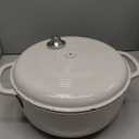 Lodge 3 Quart Enameled Cast Iron Dutch Oven with Lid  Dual Handles  Oven Safe up to 500 F or on Stovetop - Use to Marinate, Cook, Bake, Refrigerate and Serve  Oyster White