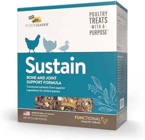 FLOCKLEADER Sustain, Functional Poultry Treats for Bone and Joint Support, 3.5 lb 