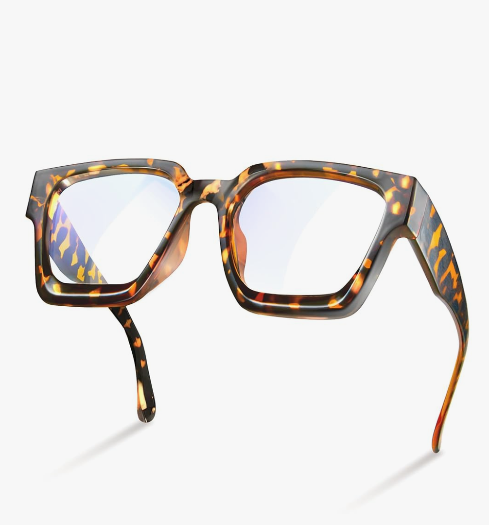 livho Oversized up to 99% Blue Light Blocking Glasses for Woman - Rectangle Fashion Glasses for Computer, Chic Preppy Frame