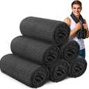 Microfiber Gym Towels for Showering Working Out Quick Dry Negative ions Large Middle Small Sizes Lightweight Gym Towel for Men Women Tennis Sports Towels for Body Hot Yoga Fitness Essentials, Black 16 inch X 27 inch