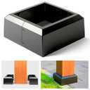 8"x8" (Actual: 7.5"x7.5") Deck Post Base Covers Aluminum,Split Style Post Base Trim Skirt Decorative Black 1Pack