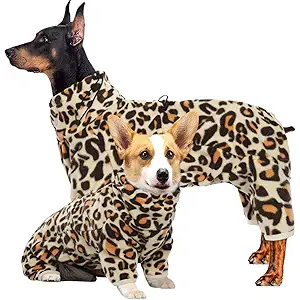 ROZKITCH Dog Leg Warmers for Small Dogs, Pet Windproof Warm Cold Weather Jacket Vest with Luminous Zipper, Jumpsuit Apparel Outfit Clothes for Dog Brown XS