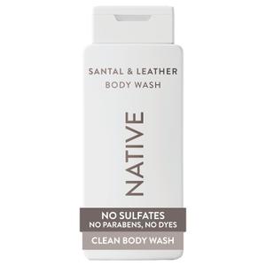 Native Body Wash Contains Naturally Derived Ingredients | For Women & Men, Sulfate, Paraben, & Dye Free Leaving Skin Soft and Hydrated | Santal & Leather 18 oz