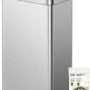 EKO Nova Sensor Trash Can, 21 Gallon/80 Liter Stainless Steel Rectangular Touchless Motion Sensor Trash Can, Matte Metallic