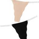 Clear Strap Thong Underwear for Women invisible Underwear Adjustable G String Thongs Briefs 2PCS, Small