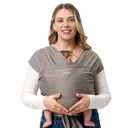 Momcozy Baby Wrap Carrier - Easy to Wear Infant Carrier Slings, Lightweight Hands Free Baby Sling, Adjustable Baby Carriers for Newborn to Toddler 8-35 lbs, Baby Wraps Carrier, Brown