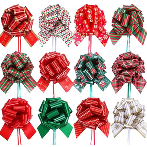 12Pcs Wave Point Gift Wrap Pull Bows, Large 6 Inch Assorted Gift Pull Bows, for Presents,Christmas Party Birthday Gift for Wrapping Boxes,Valentine's Day Gift Decorations