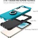 BENTOBEN for Samsung Galaxy Z Flip 6 5G Case with Ring, Heavy Duty 2 in 1 Full Body Rugged Galaxy Z Flip6 Case Girls Women Boy Men Shockproof Protection Cover for Samsung Z Flip 6 6.7, Deep Blue