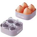 Large Round Ice Cube Trays - Make 4 Slow-Melting Clear Ice Balls for Whiskey & Bourbon, Leakproof Lids & Stackable Design, BPA-Free Silicone Trays, Easy Release