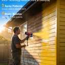 Paint Sprayer, HVLP Spray Gun with Cleaning & Blowing Joints, 4 Nozzle Sizes & 3 Spray Patterns, Easy to Clean, for Furniture, Cabinets, Decks, Walls, Doors, DIY Projects, etc.