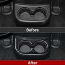 Car Rear Cup Holder Sticker Carbon Fiber Decal Interior Trim Cover for Jeep Wrangler Sport/X 2011 2012 2013 2014 2015 2016 2017 Accessories
