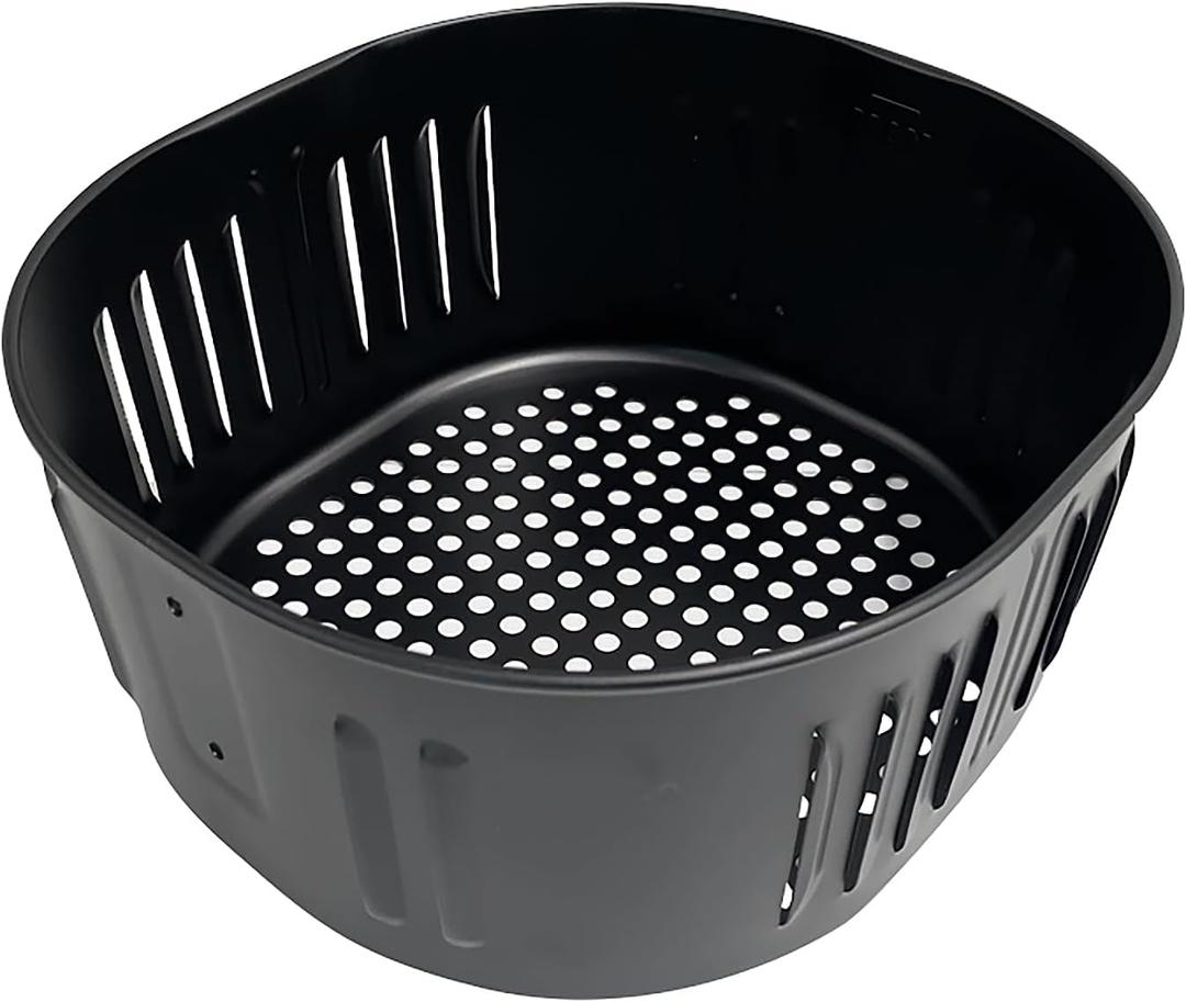 Air Fryer Basket Replacement for Power XL Air Fryer, Gowise USA 5.8QT Air Fryer Accessories, DASH Air Fryer Replacement Parts, Non-Stick, Dishwasher Safe, Black