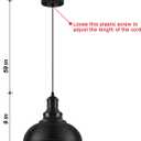 2PCS Matte Black Pendant Lights, Farmhouse Pendant Lamp with Metal Shade (White Inside), Industrial Pendant Lighting for Kitchen Island, Dining Room, Bedroom, Hallway